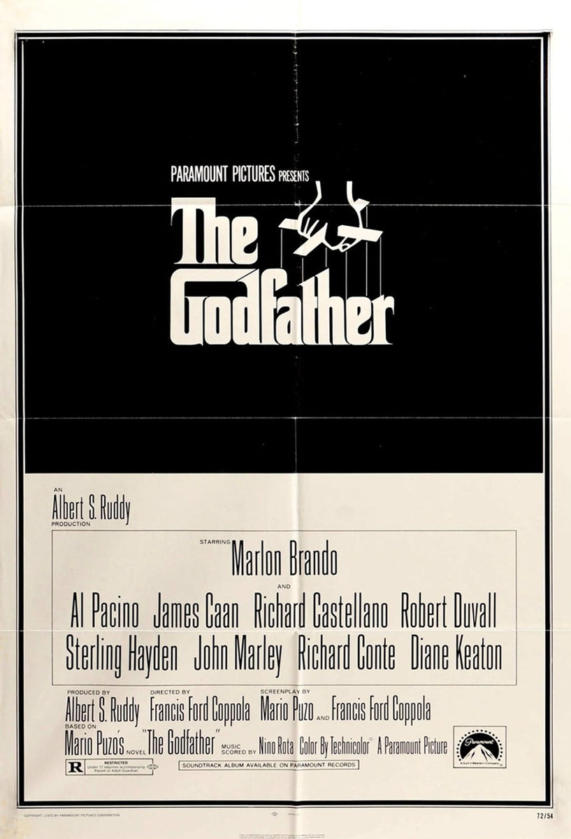Shop The Godfather Original 1972 Vintage Film Poster Online