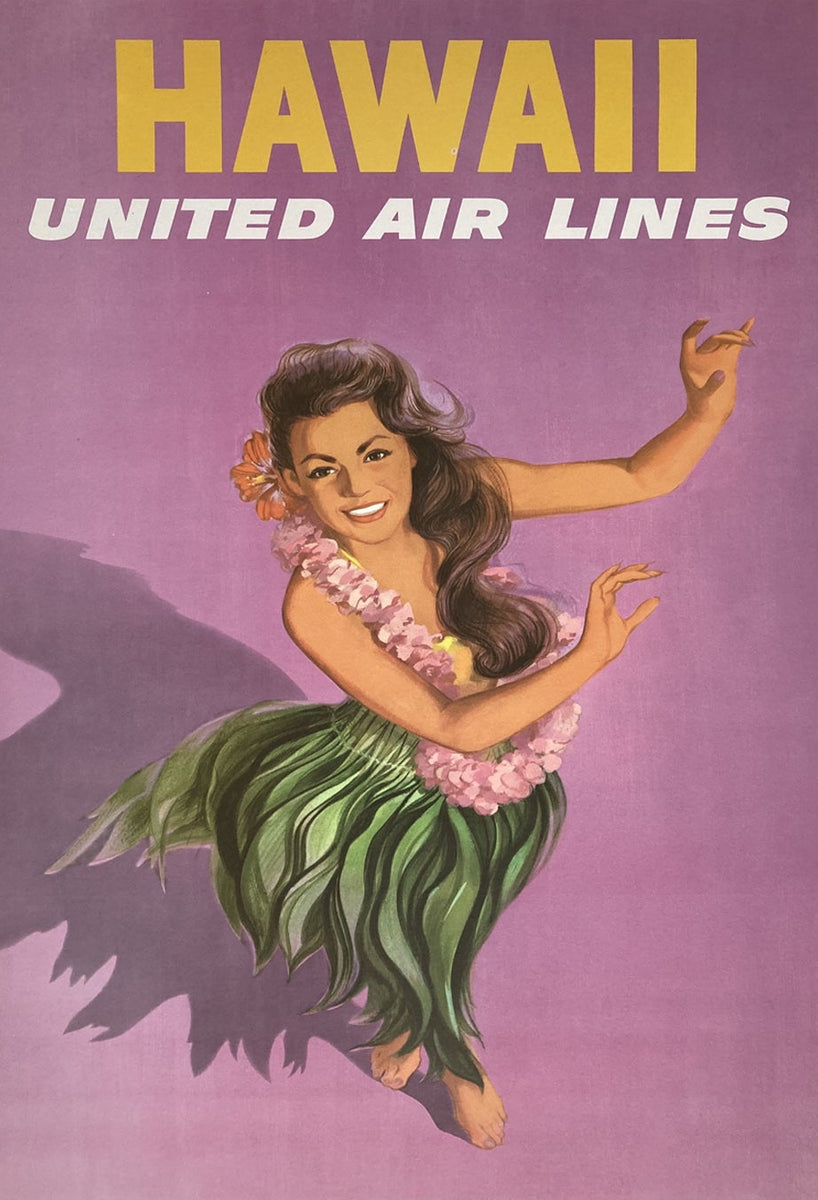 Original Vintage Travel Poster - United Airlines - Hawaii