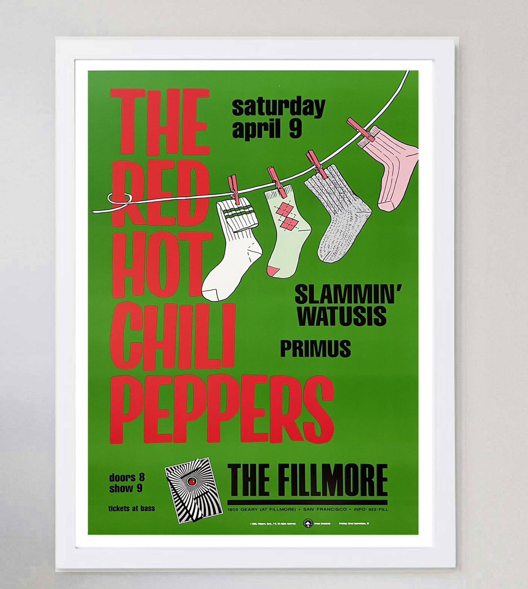 Red Hot Chili Peppers - The Fillmore 1988 Original Vintage Poster