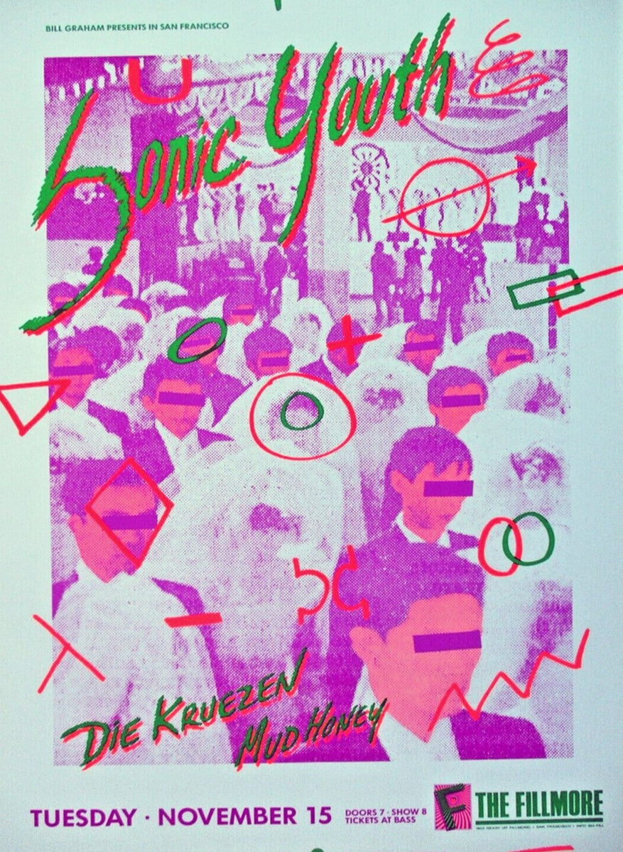 Sonic Youth - The Fillmore 1988 Original Vintage Poster