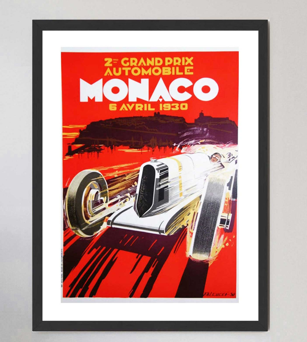 額装済/モナコグランプリ 1930年/ロバート ファルクッチ/アート/ポスター Shop 1930 Monaco Grand Prix poster by Robert Falcucci - Printed