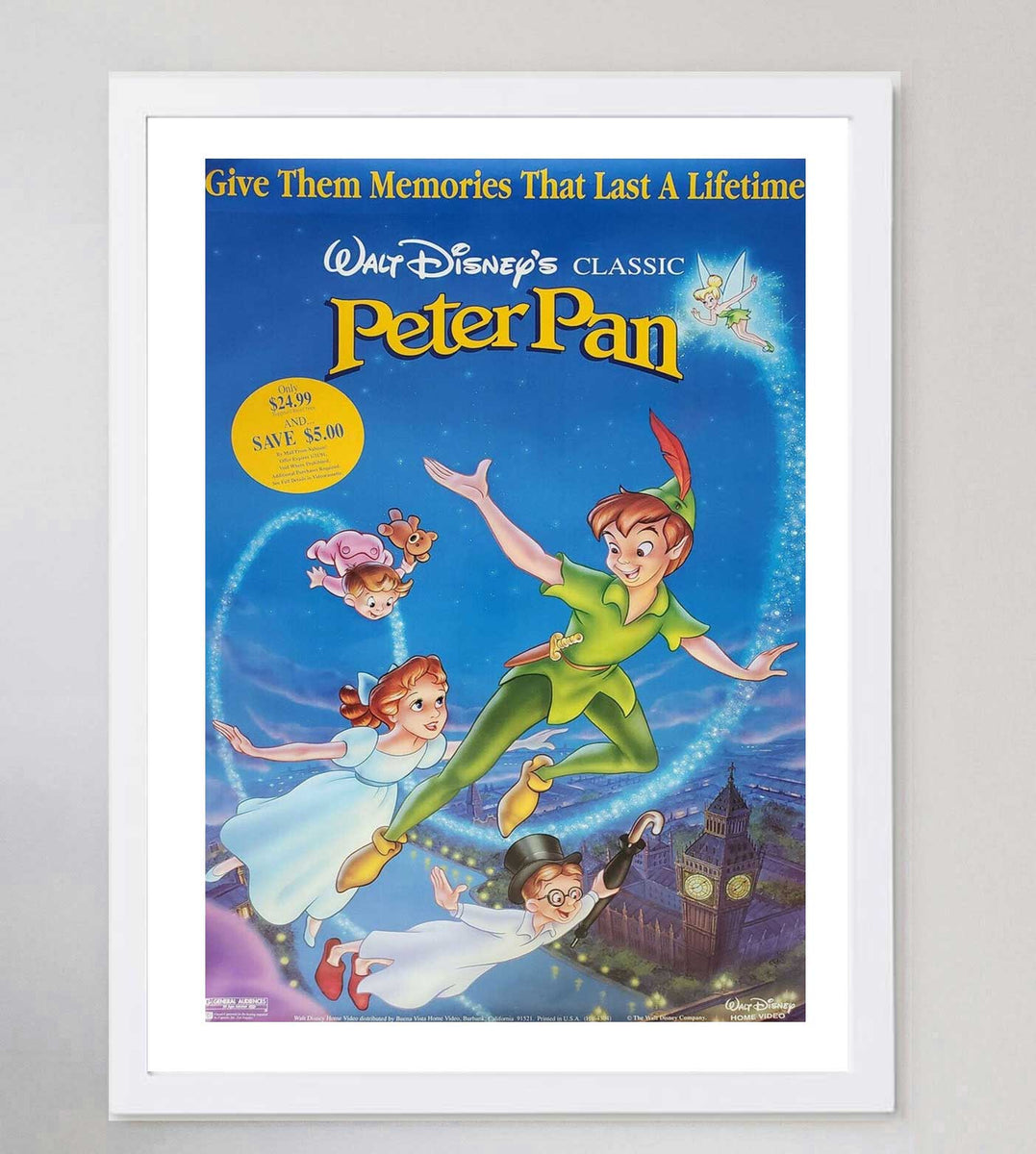 Peter Pan Original Disney Animation Poster | Printed Originals