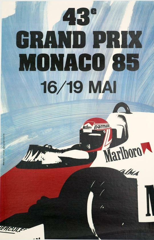1985 Monaco Grand Prix original poster by Jacques Grognet