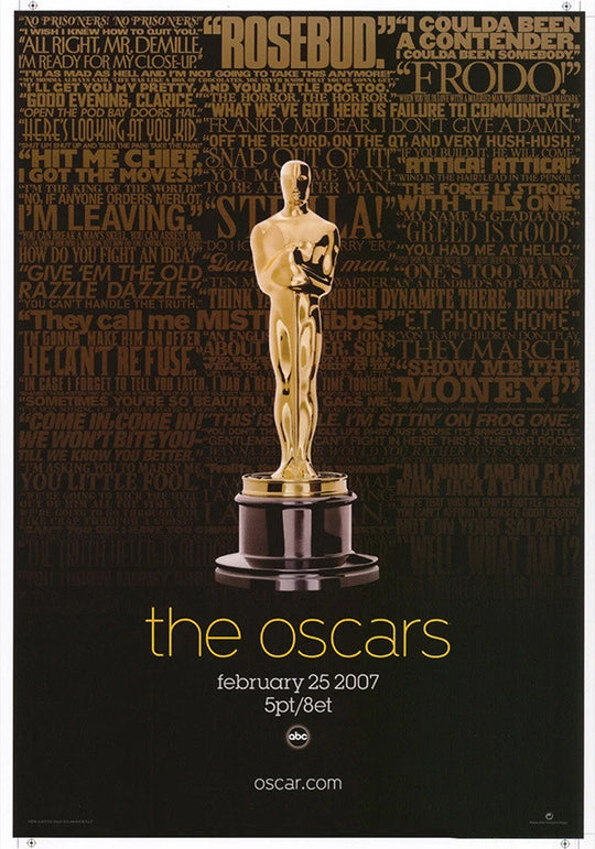 The Oscars gold statuette quote poster
