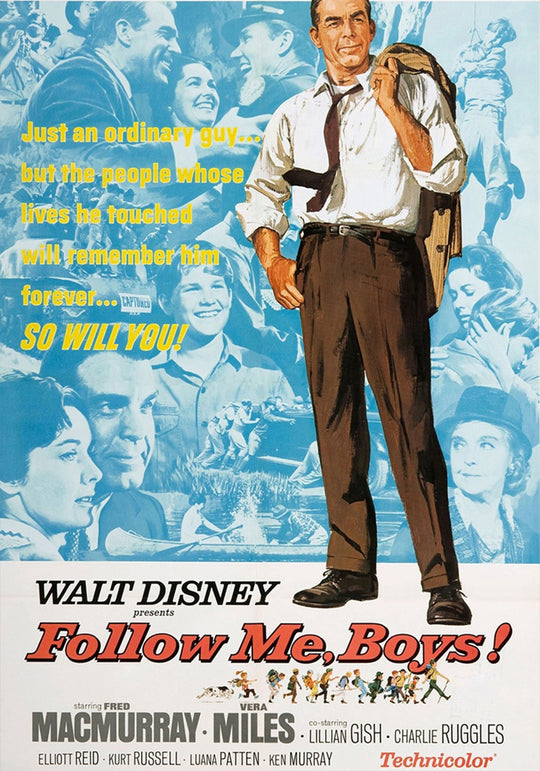 Follow Me, Boys! vintage Disney illustrated portrait poster