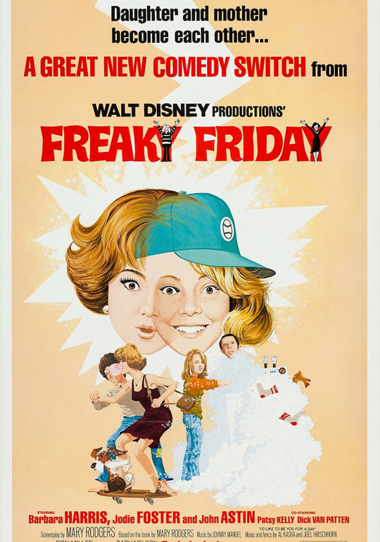 Vintage Disney Freaky Friday Illustrated Poster