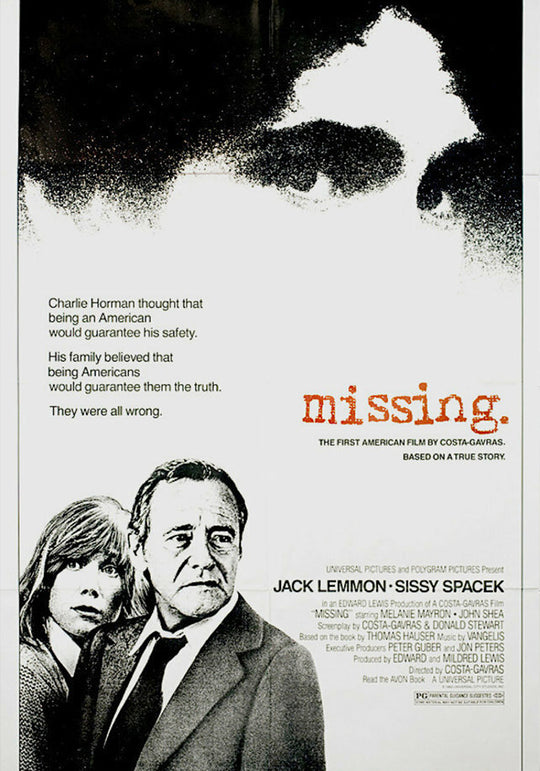 Missing Jack Lemmon Sissy Spacek Black White Movie Poster