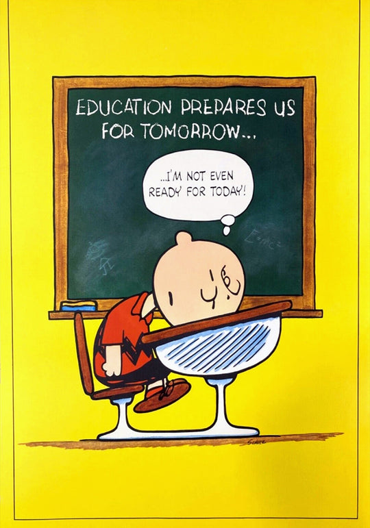Charlie Brown Education chalkboard print