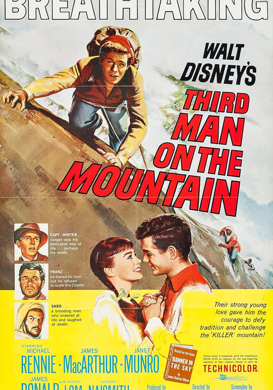 Third Man on the Mountain vintage Disney poster with Technicolor logo block