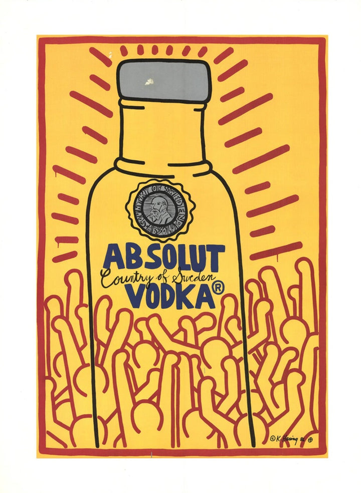 Keith Haring - Absolut Vodka, original poster: 1986