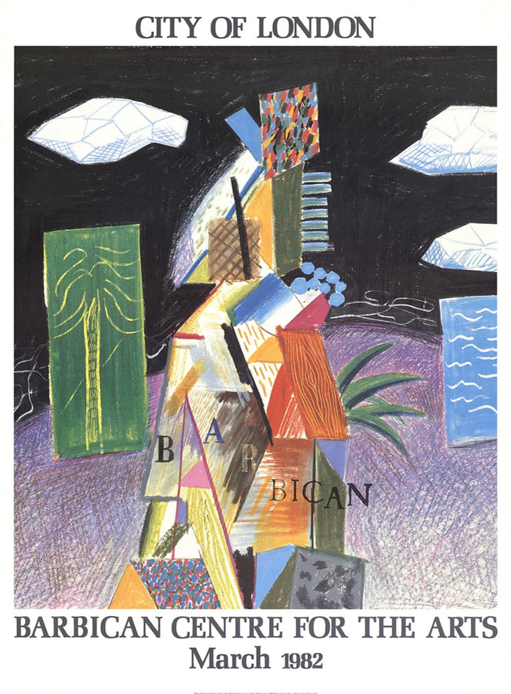 David Hockney - Barbican Centre for the Arts - City of London, original poster: 1982