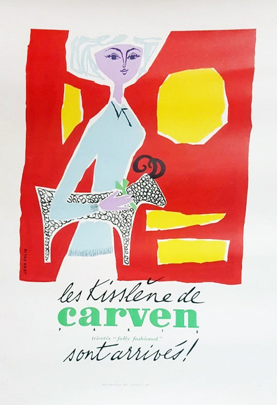 Framed poster with colorful design and text on a white wall