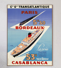 Load image into Gallery viewer, Cie Gle Transatlantique - Paris, Bordeaux, Casablanca