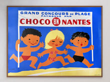 Load image into Gallery viewer, Vintage-style poster with children on a beach, featuring the text 'Grand Concours de Plage' and 'Choco BN Nantes'.