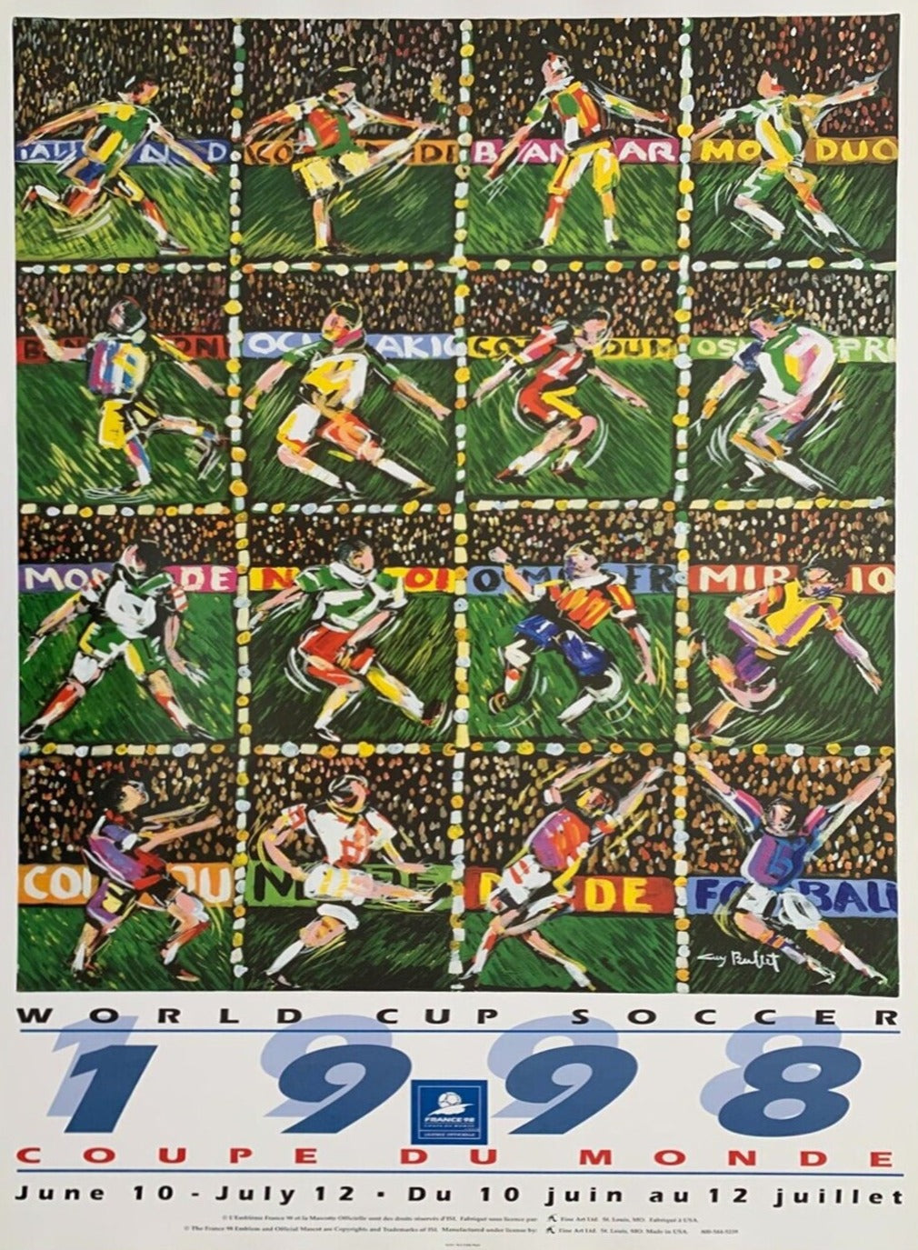 Shop World Cup France '98 Original Vintage Poster | Printed Originals