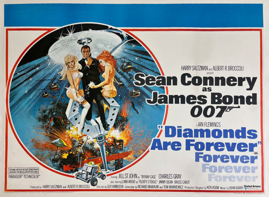 Shop Framed movie poster for 'Diamonds Are Forever' featuring James Bond