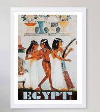 Load image into Gallery viewer, Framed Egyptian art print with ancient figures, vessels, and EGYPT text