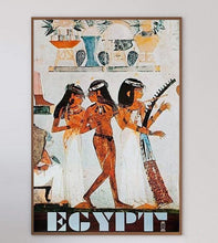 Load image into Gallery viewer, Framed Egyptian art print with ancient figures and EGYPT lettering