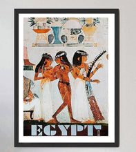 Load image into Gallery viewer, Framed Egyptian art print with three ancient figures and EGYPT lettering