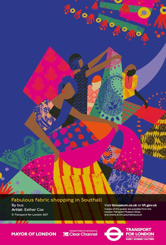 Southall fabric weaving poster with TfL branding