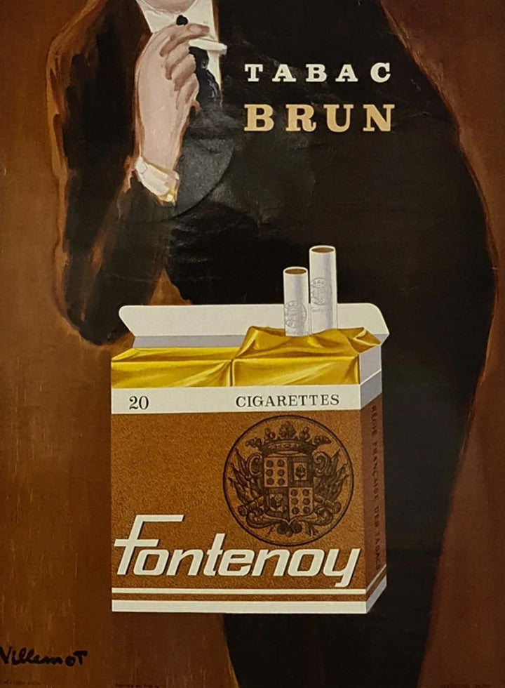 Cigarettes Fontenoy - Villemot, original poster: 1950
