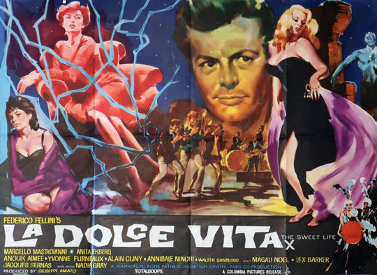 Vintage movie poster for 'La Dolce Vita' for Sale