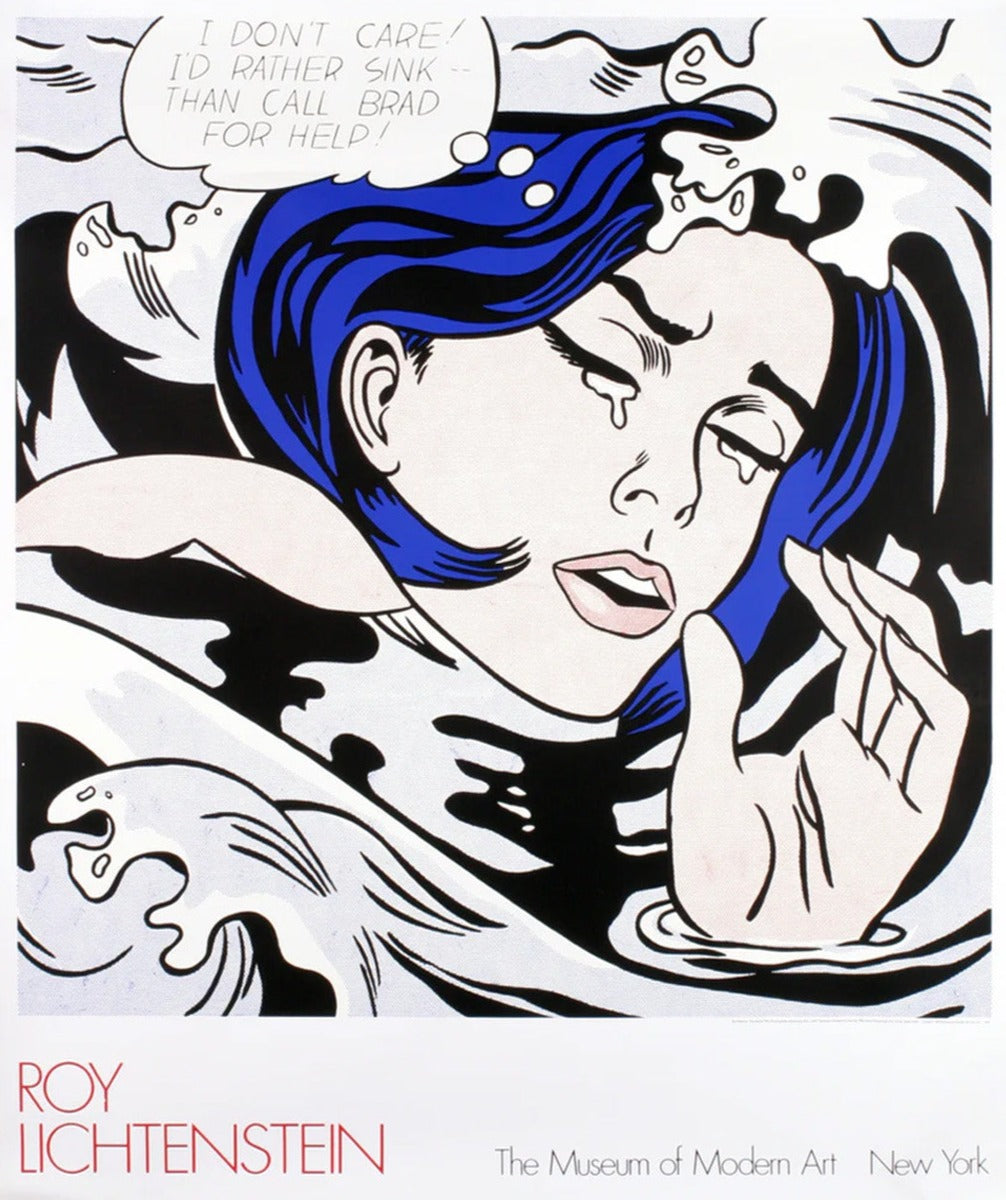 Roy Lichtenstein Drowning Girl exhibition poster for the Museum of Modern Art New York