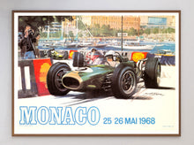 Load image into Gallery viewer, Framed artwork of a vintage racing car on a track with 'Monaco' text