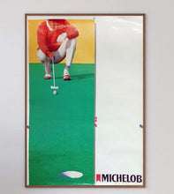 Load image into Gallery viewer, Framed artwork of a person playing mini golf with Michelob logo.