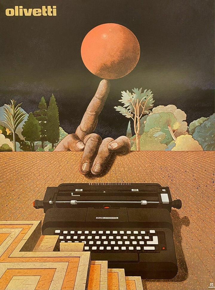 Milton Glaser - Olivetti Typewriter, original poster: 1977