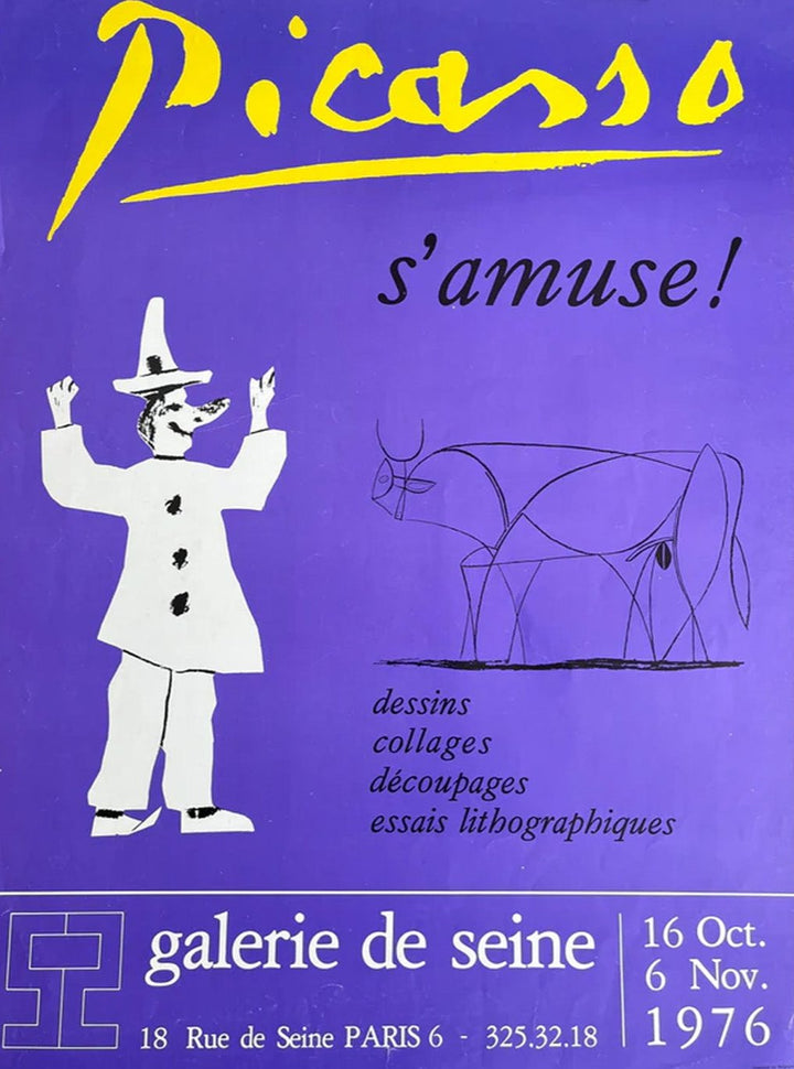Pablo Picasso - S'Amuse! - Galerie de Seine, original poster: 1976