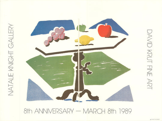 David Hockney - Apple, Grapes, Lemon on a Table