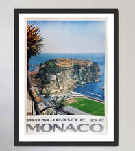 Load image into Gallery viewer, Framed poster of Monaco with a scenic view of the principality.