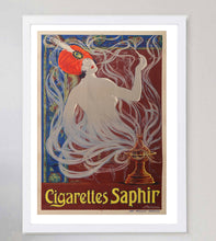 Load image into Gallery viewer, Vintage-style poster for Cigarettes Saphir.