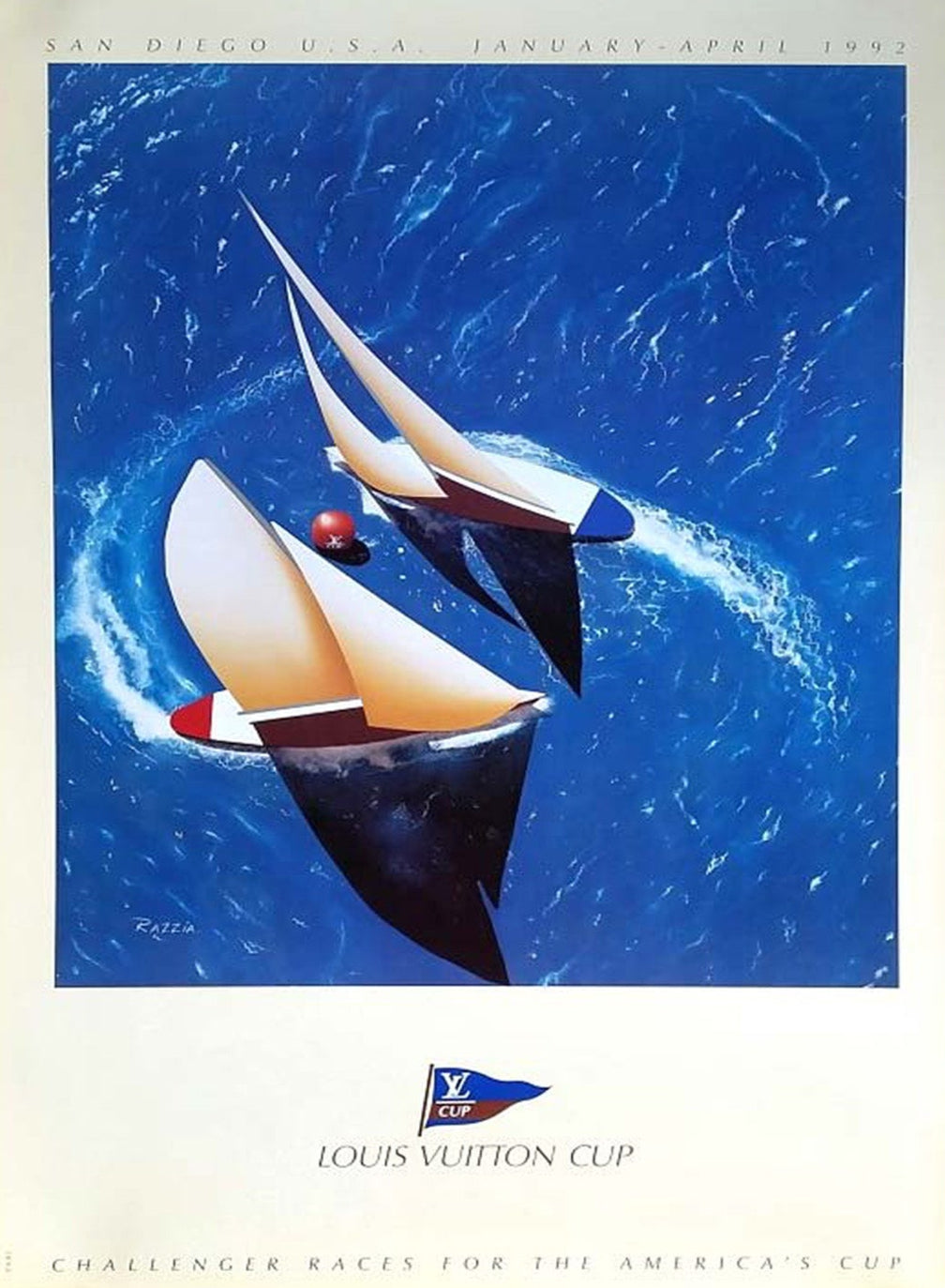 Shop Louis Vuitton Cup San Diego 1992 - Razzia Original Poster Online