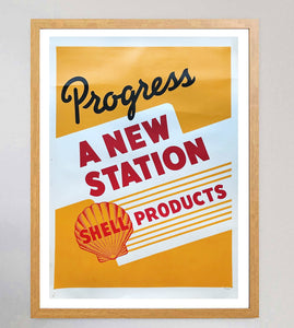 Shop Shell Oil - Progress 1960 Original Vintage Poster