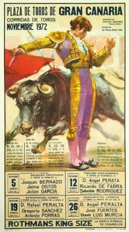 Spanish Bullfighting Gran Canaria 1972 original poster