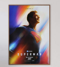 Load image into Gallery viewer, Superman Poster with Walnut Frame