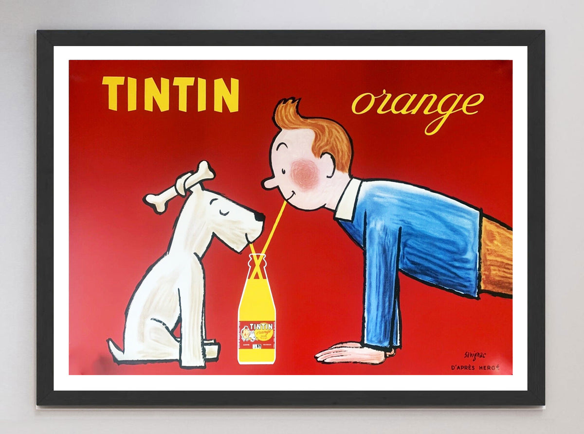 TINTIN ヴィンテージ　映画ポスター　タンタンと太陽の神殿　オリジナル Shop Tintin Orange Original Vintage Poster | Printed Originals