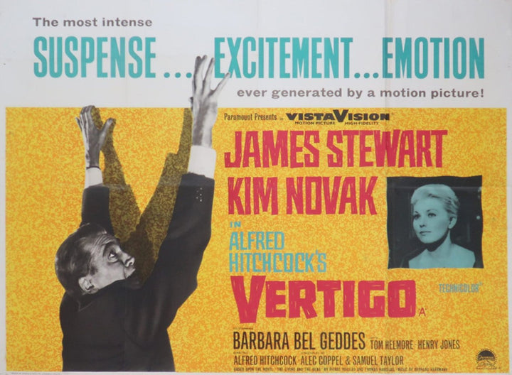 Vertigo, original poster: 1958, UK Quad, United Kingdom
