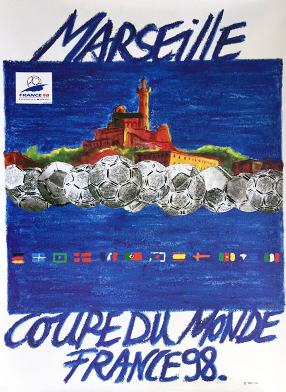 Shop World Cup France '98 Marseille Original Vintage Poster
