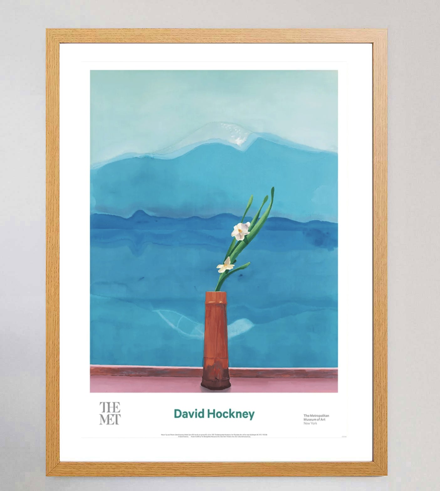 David Hockney - Mount Fuji with Flowers Original Vintage Poster