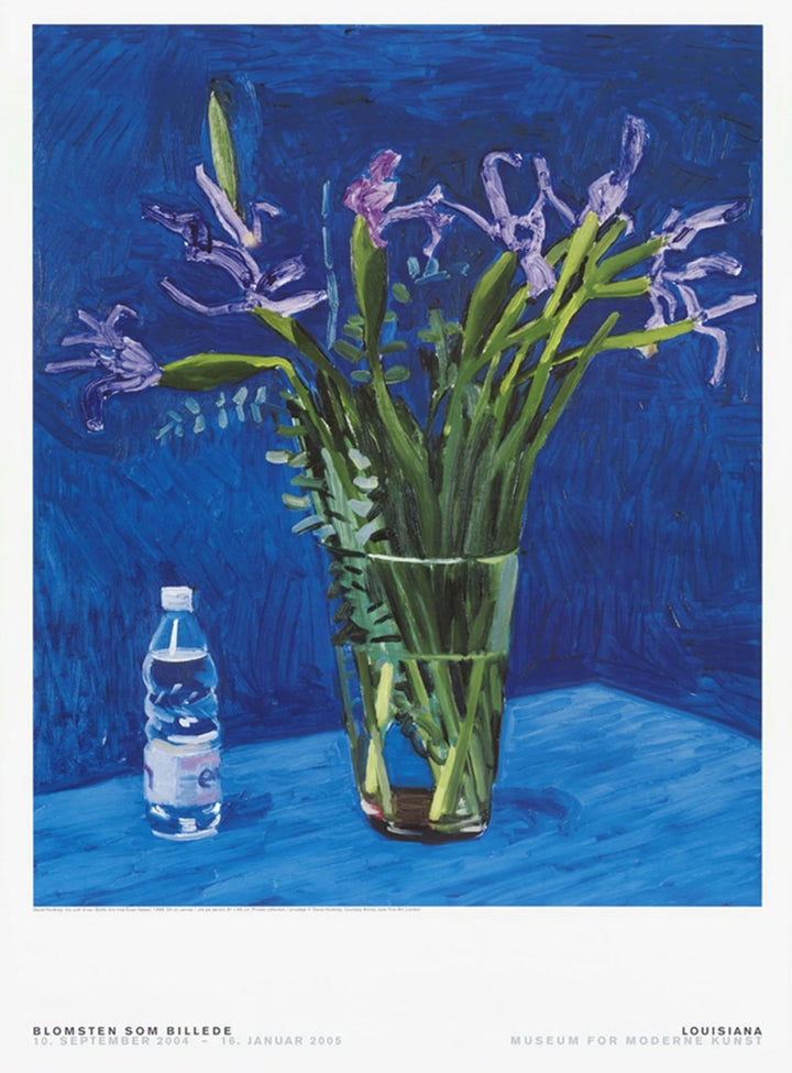 David Hockney - Iris With Evian Bottle - Louisiana Gallery, original poster: 2004