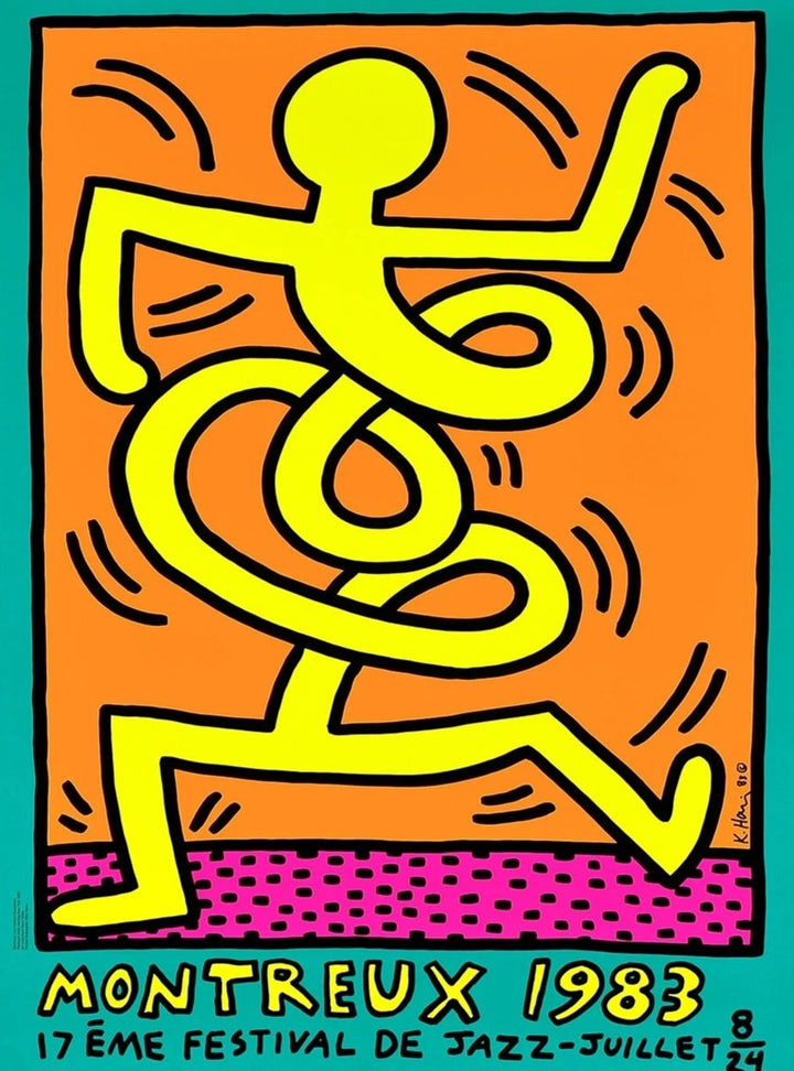 Keith Haring Montreux Jazz Festival Set of Three, original poster: 1983