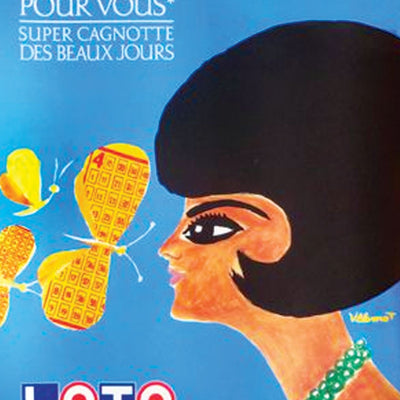 Loto - Woman With Butterflies - Villemot