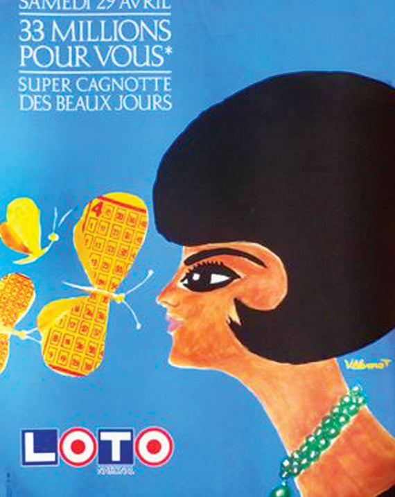 Loto - Woman With Butterflies - Villemot