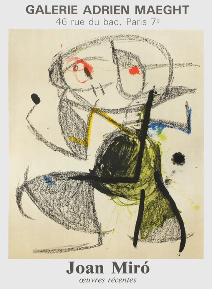 Joan Miro - Recent Works - Galerie Adrien Maeght, original poster: 1983