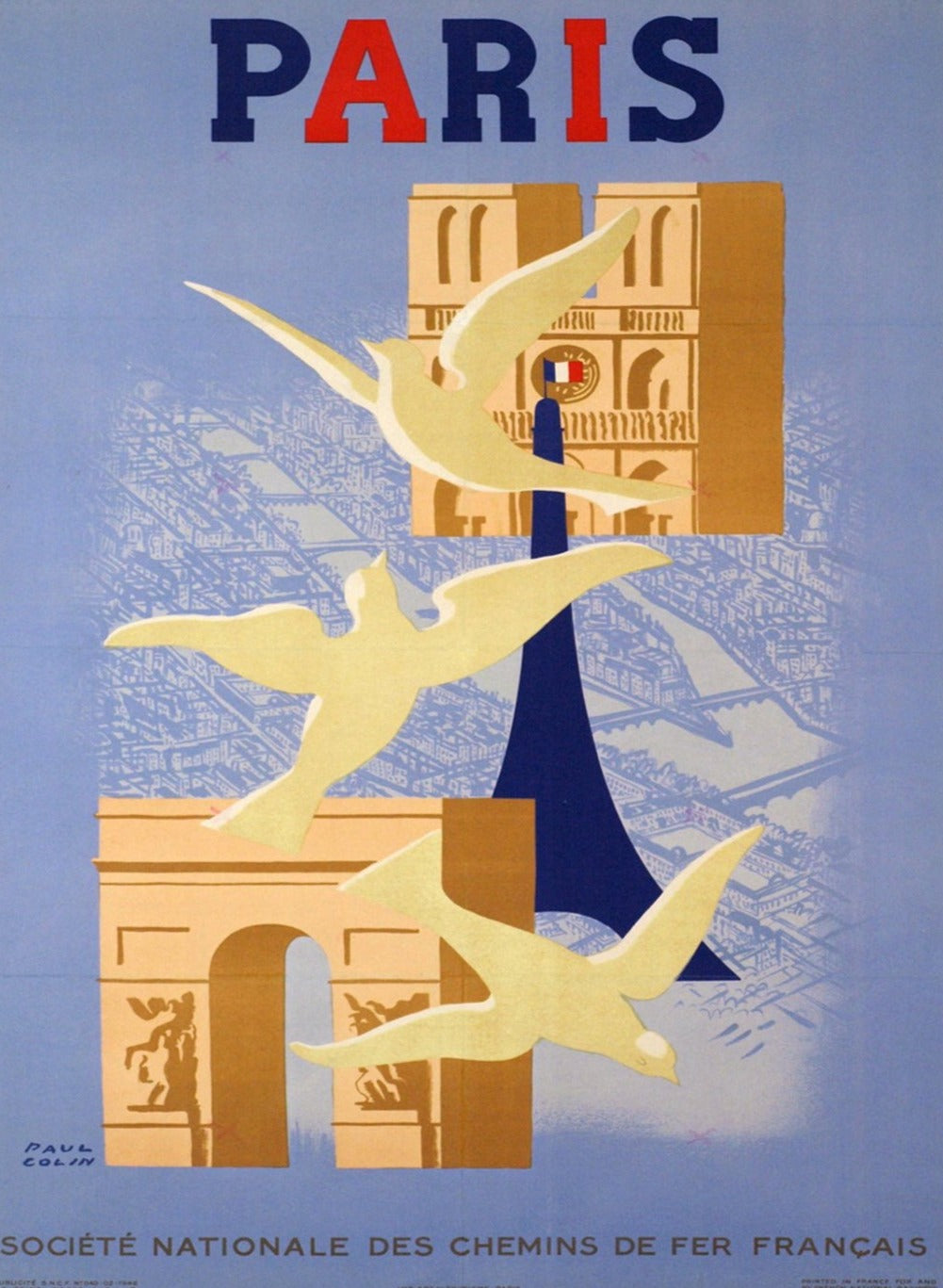 Paris - SNCF, an original Paul Colin poster
