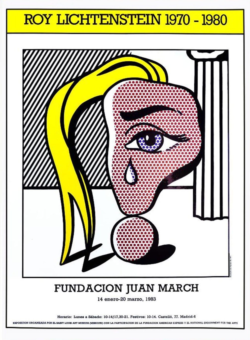 Roy Lichtenstein - Muchacha Con Lágrima Original Poster