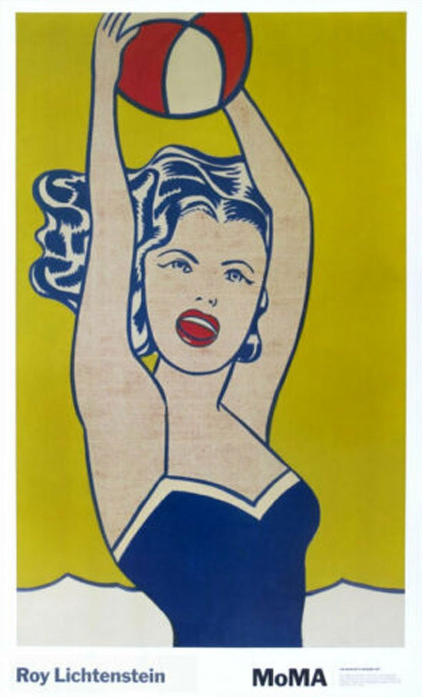 ロイ リキテンシュタインRoy Lichtensteinアートポスター MoMA Roy Lichtenstein - Girl With Ball - Moma painting for sale